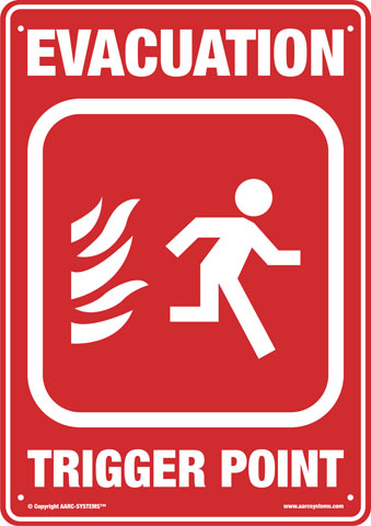 AARC-EVAC Evacuation - Trigger Point Sign